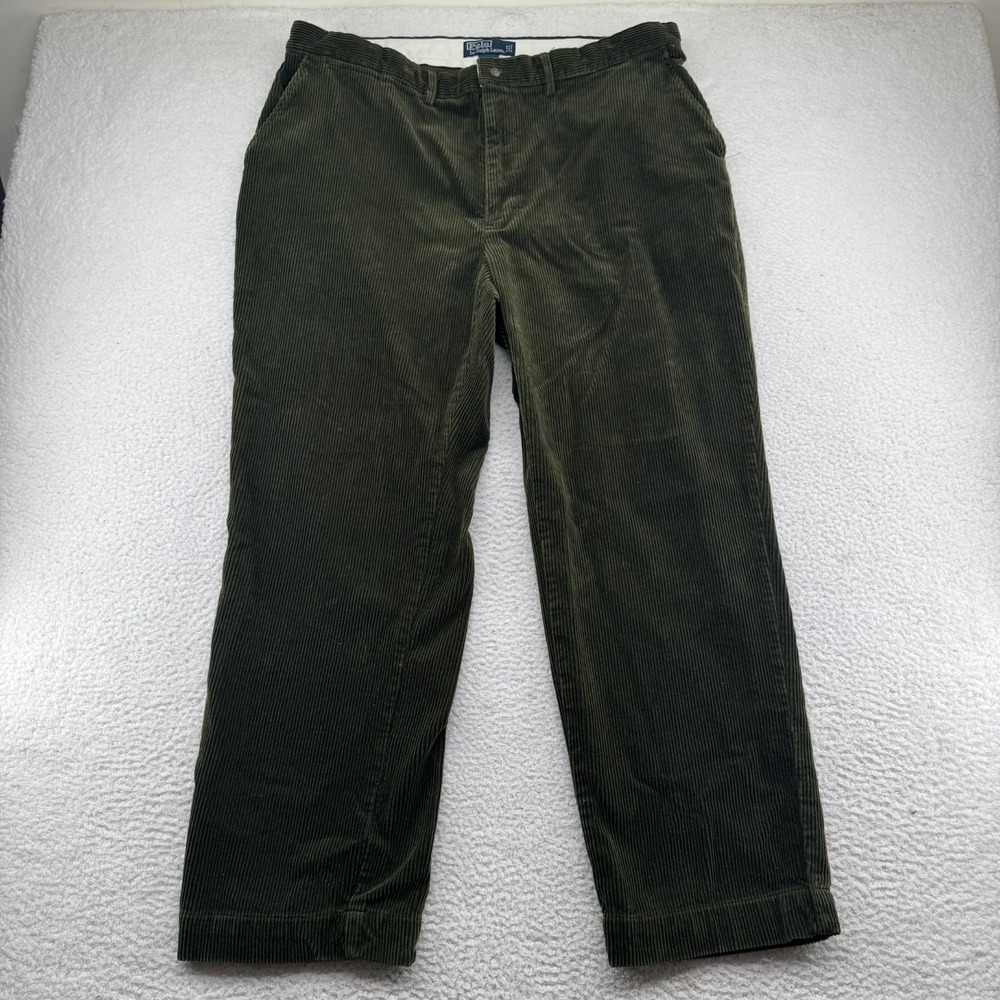 Vintage Polo Ralph Lauren Courdory Pants Mens 40x30 Olive Green Pleated Classic